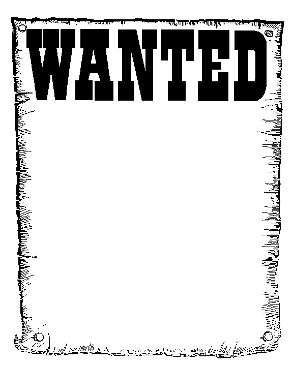 wanted poster coloring pages - photo #32